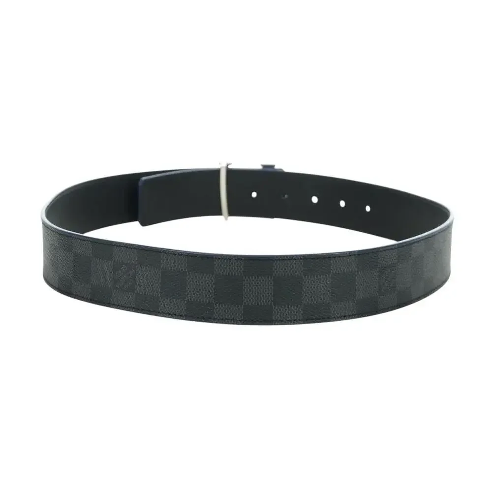 Louis Vuitton Damier Graphite Ceinture LV Printed Initials Black Belt